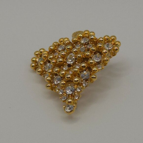 Eisenberg Brooch Gold Tone Christmas Tree White Lights Holiday Joy Festive Pin - Picture 11 of 16